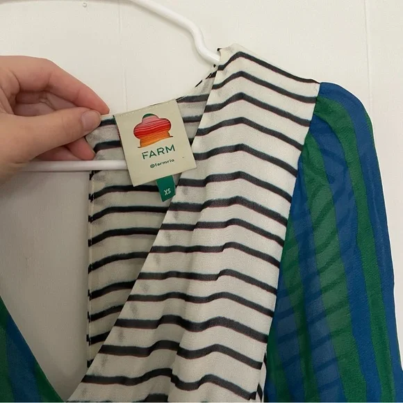 FARM RIO Thalita Striped Maxi Dress Size XS - Picture 6 of 12
